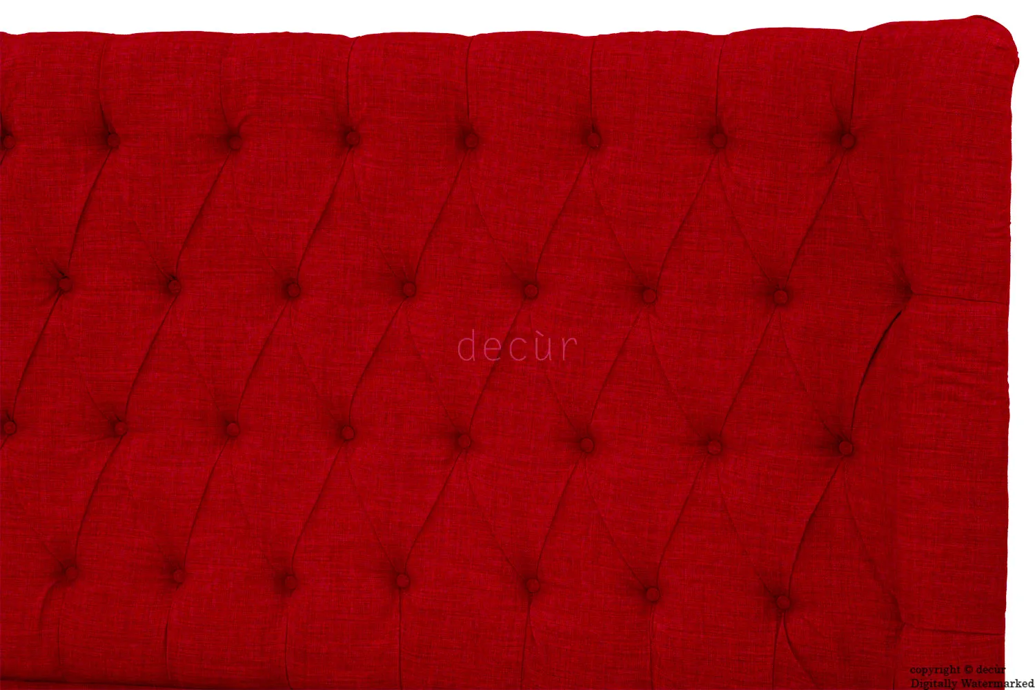 Hollyrood Linen Upholstered Winged Ottoman Bed - Ruby