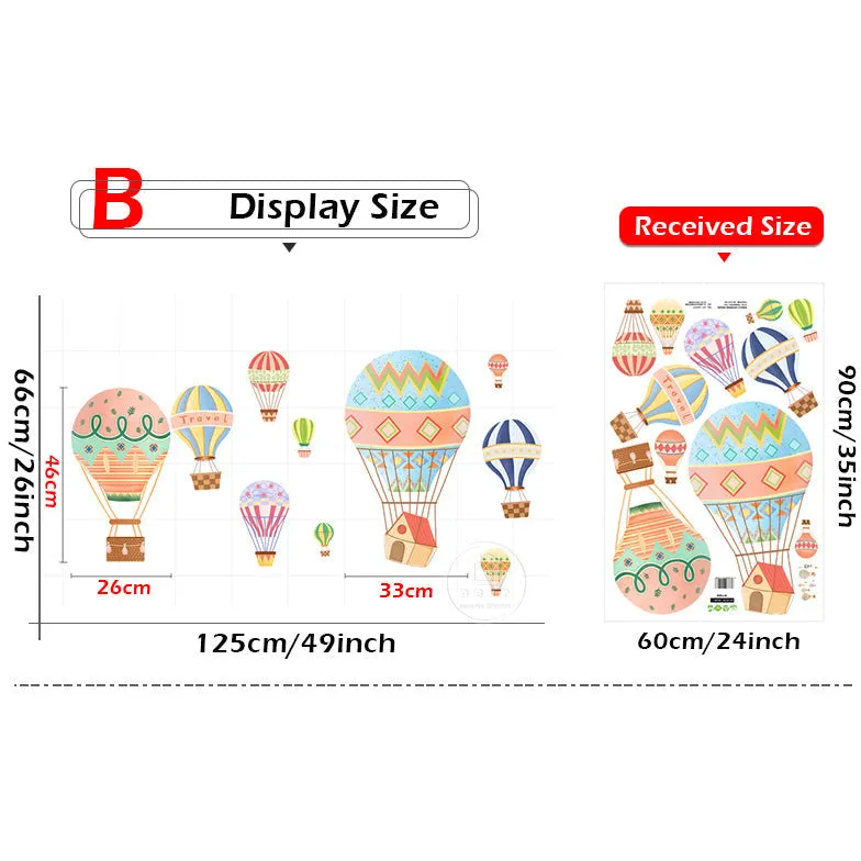 Hot Air Balloon Wall Stickers