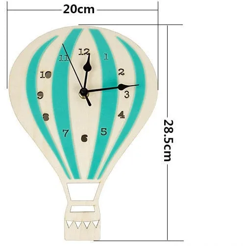 Hot Air Balloon Wooden Wall Clock