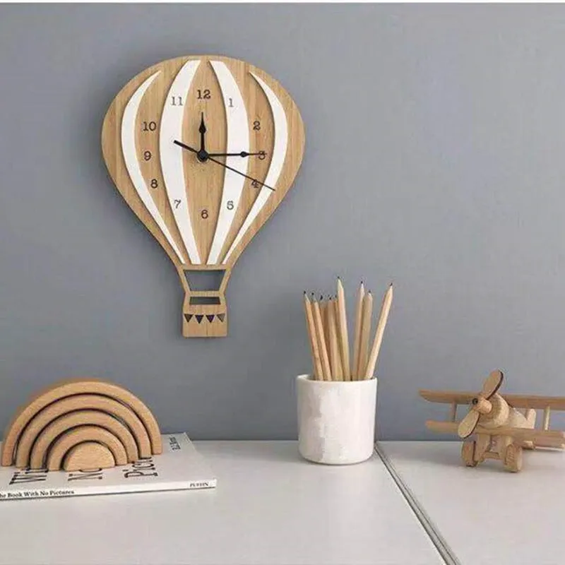 Hot Air Balloon Wooden Wall Clock