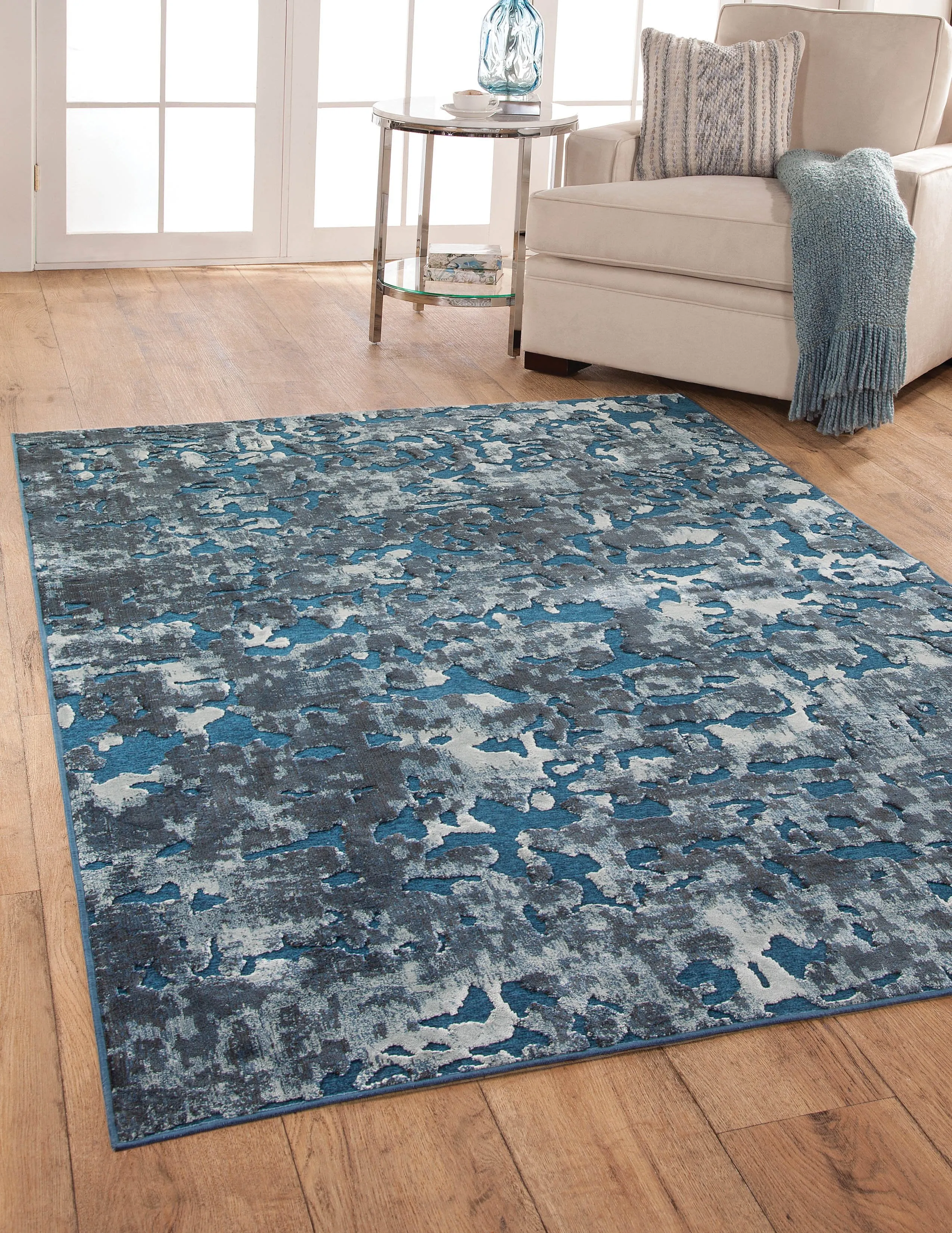 Huston Area Rug BLUE/IVORY