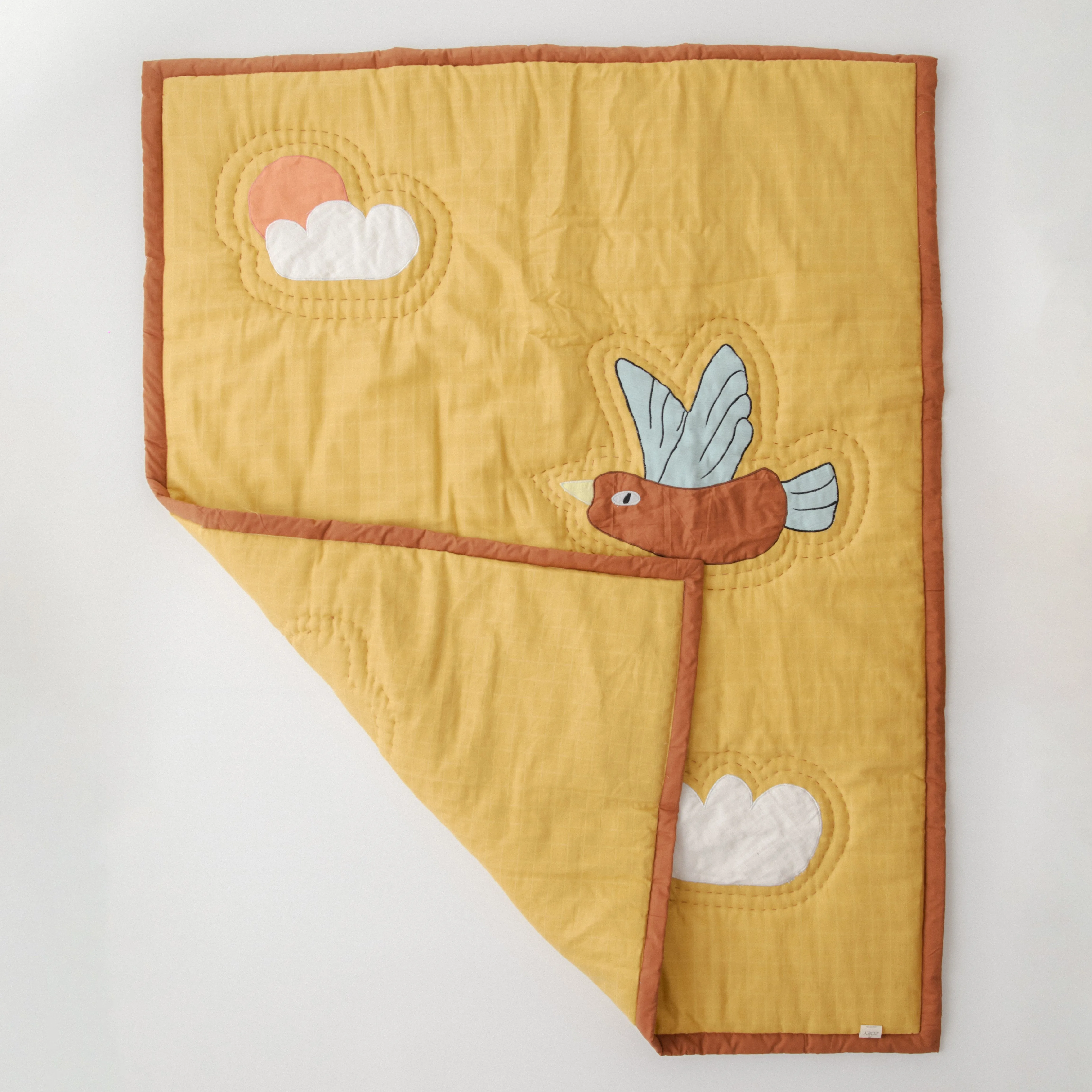 I Want To Fly Handmade Muslin Baby Quilt