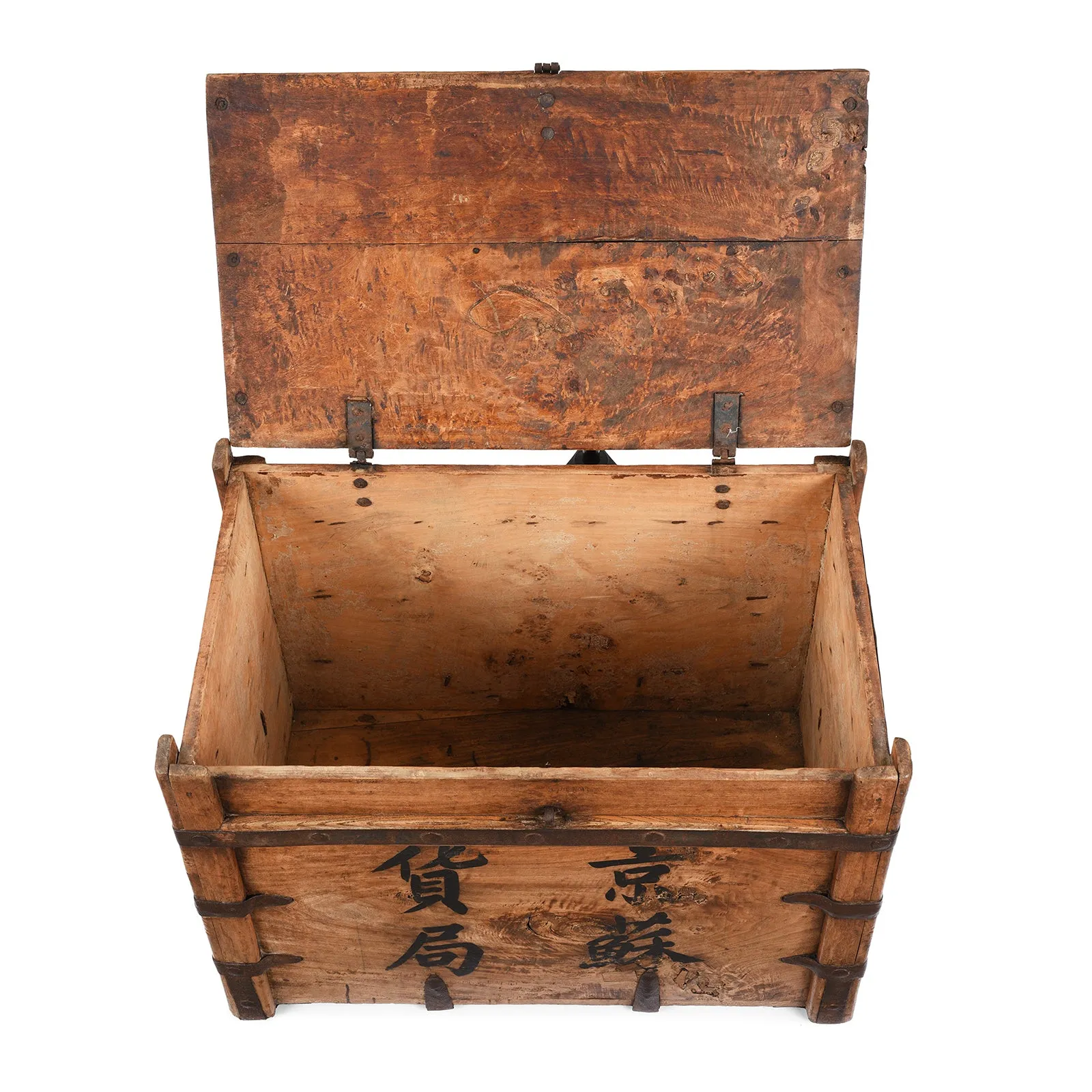 Iron Bound Chinese Shop Chest - 19th Century