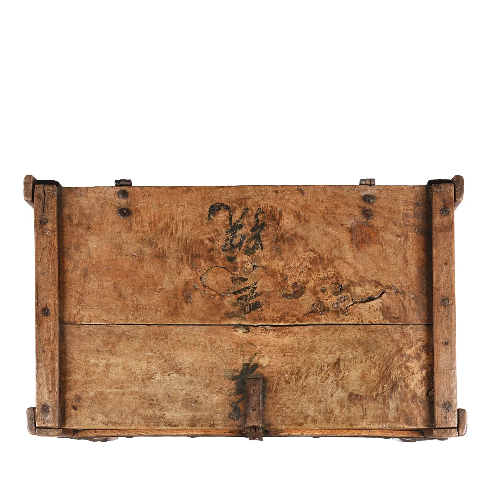 Iron Bound Chinese Shop Chest - 19th Century