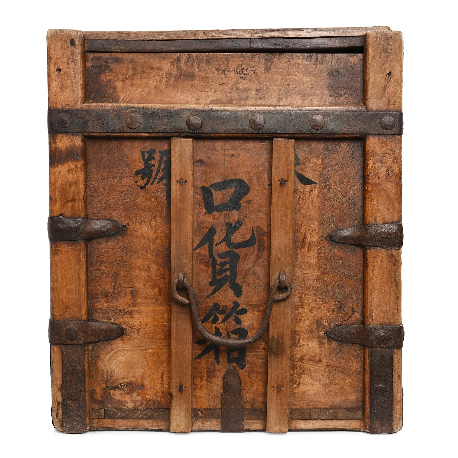 Iron Bound Chinese Shop Chest - 19th Century