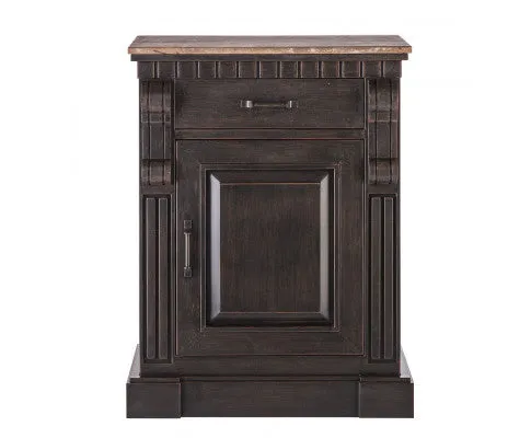 Iron Sideboard Buffet Cabinet with Drawer Storage and Wood Top