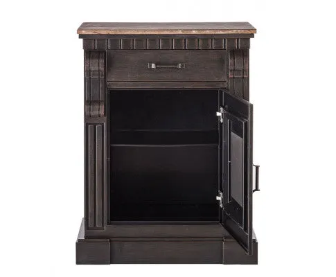 Iron Sideboard Buffet Cabinet with Drawer Storage and Wood Top