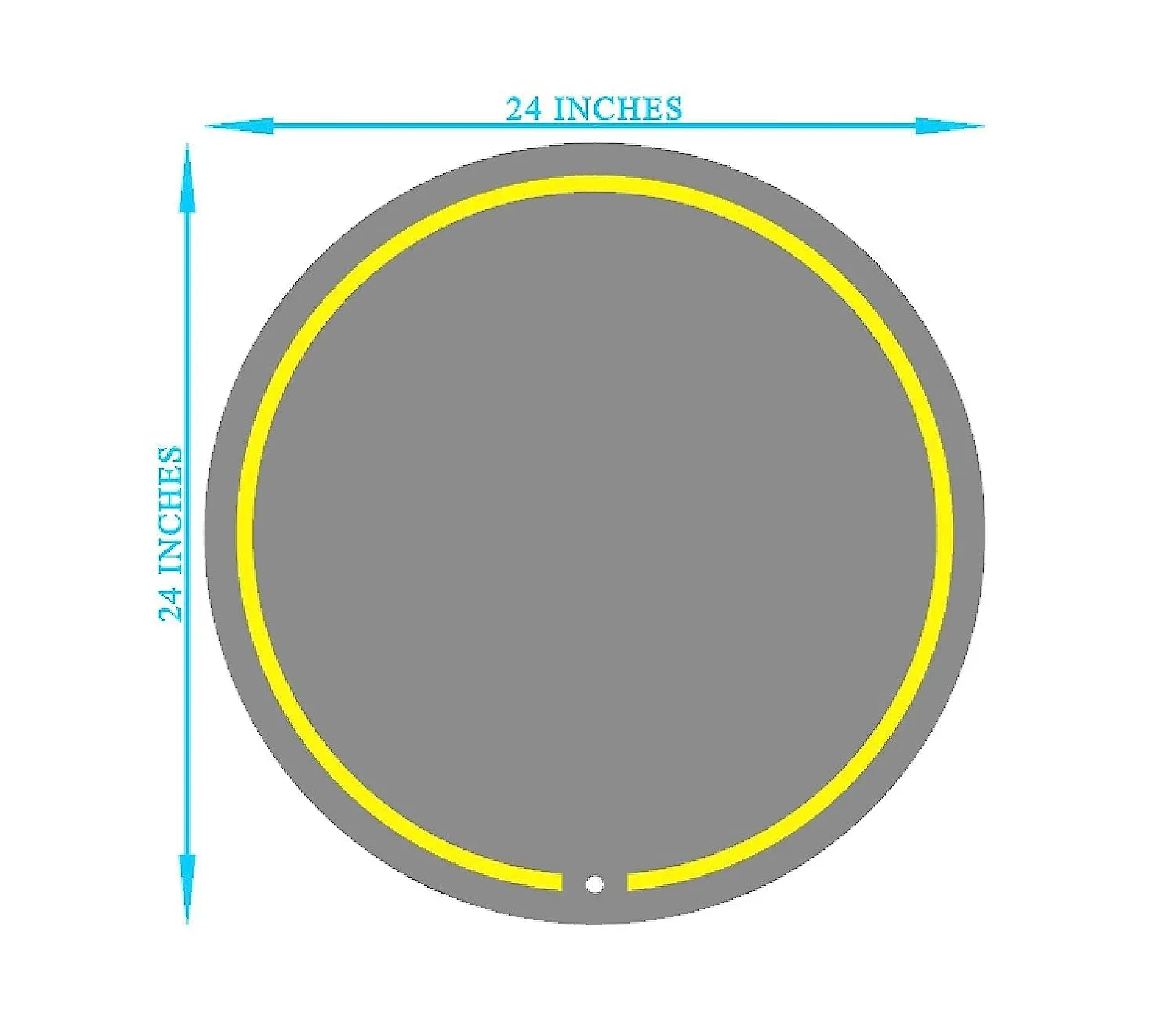 iSTAR Round Wall Mirror with Led Light Decorative Wash Basin Mirror 3 LED Lights (Warm, White, Natural White) Home Office Bedroom Wall Decor Bathroom (24X24 inch)