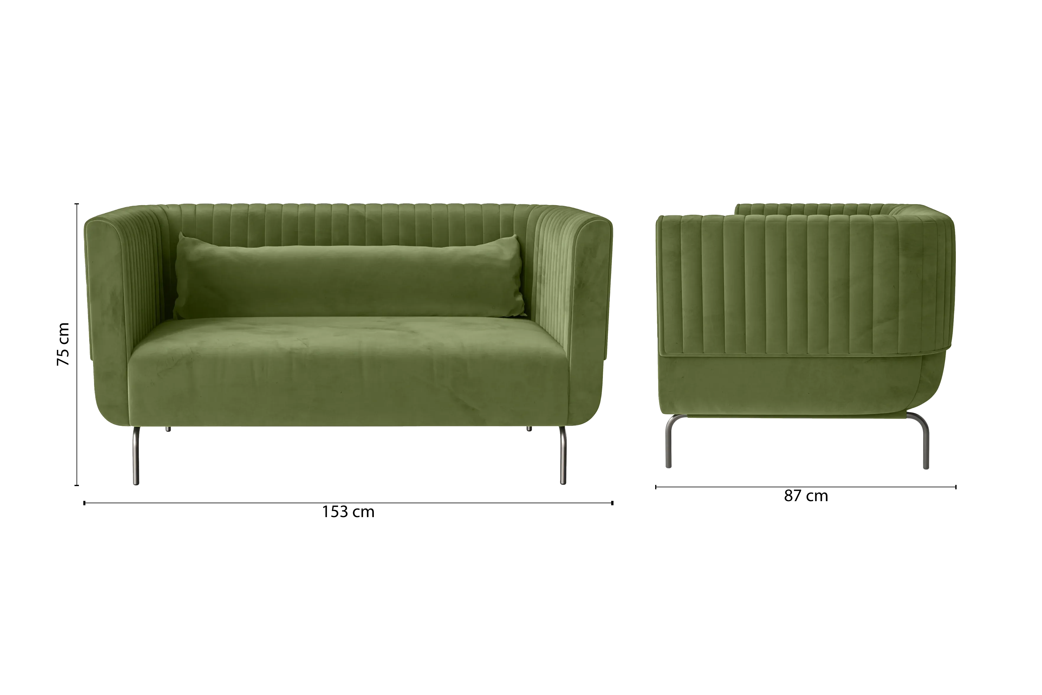 Jackson 2 Seater Sofa Lime Velvet