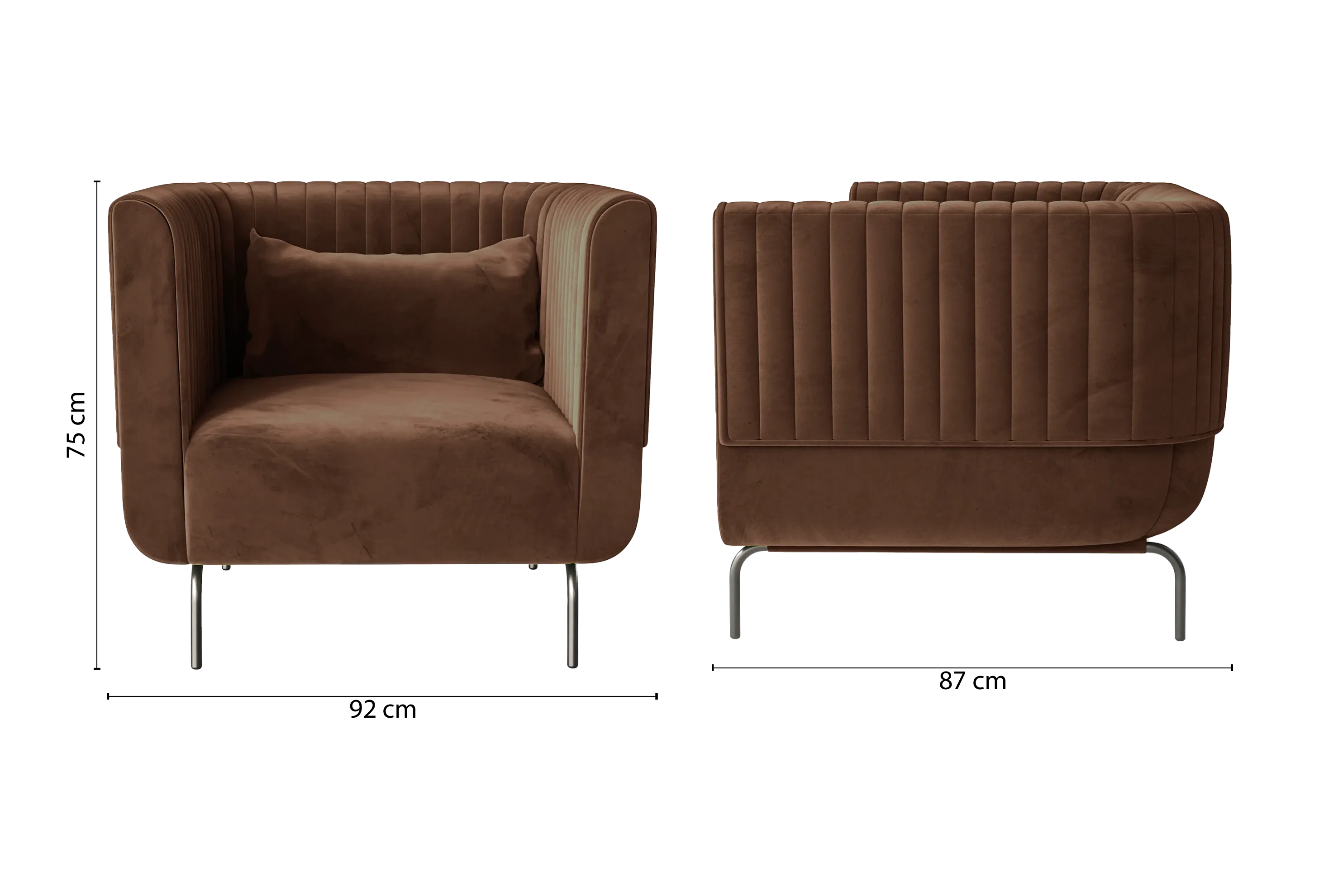 Jackson Armchair Coffee Brown Velvet