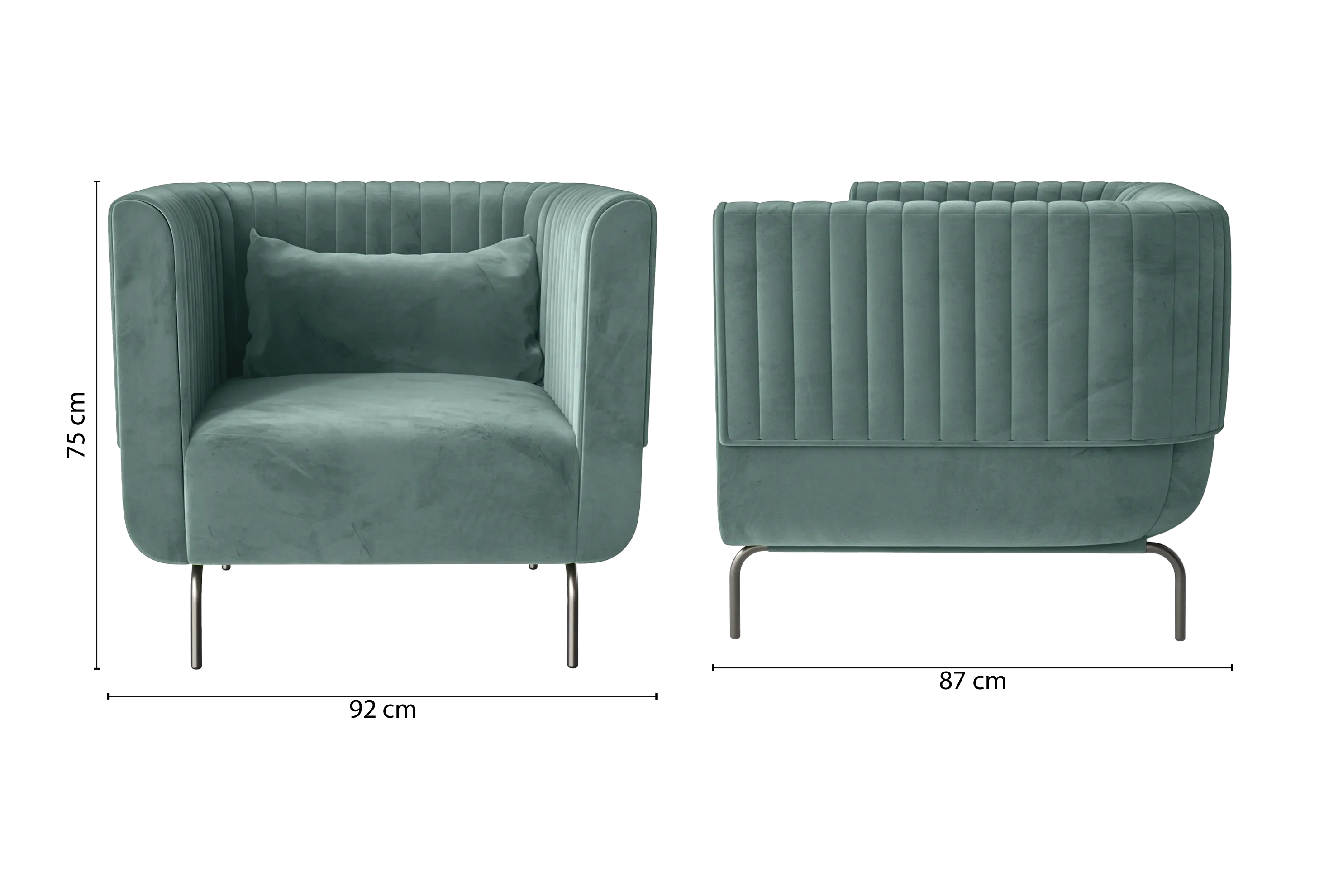 Jackson Armchair Teal Velvet