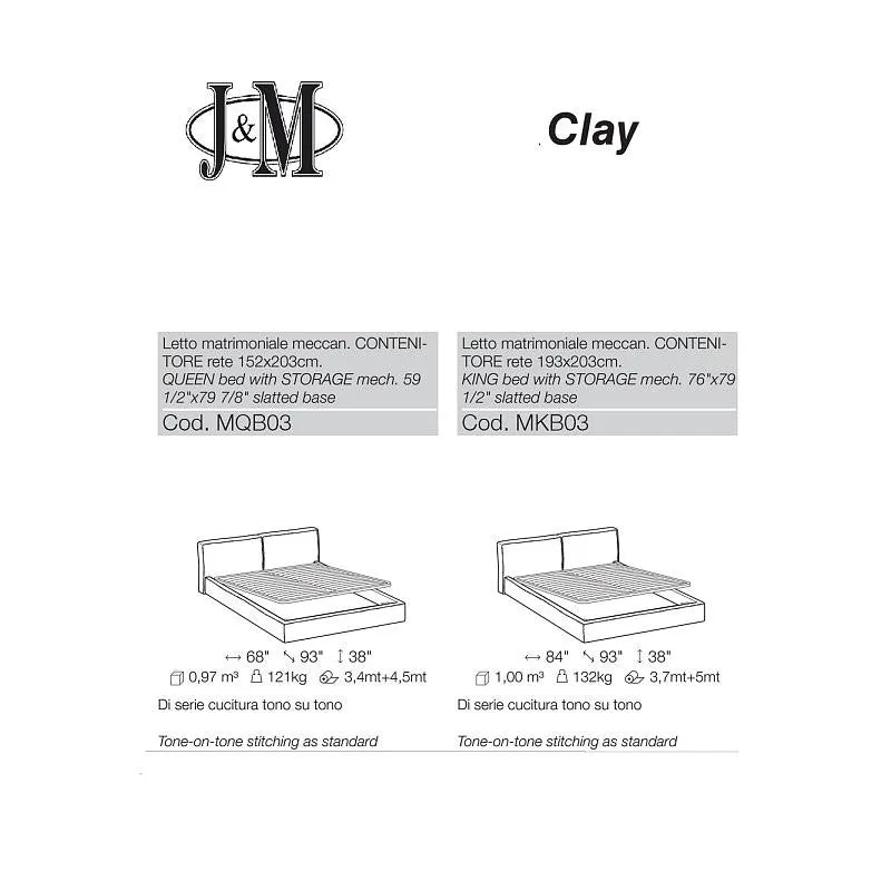 J&M Furniture Clay Storage Bed