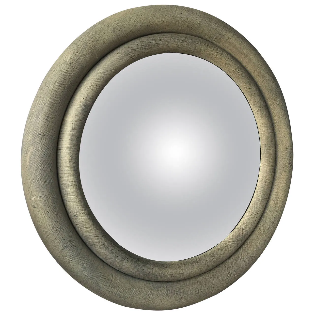 Karl Springer Modern Round Fabric Mirror