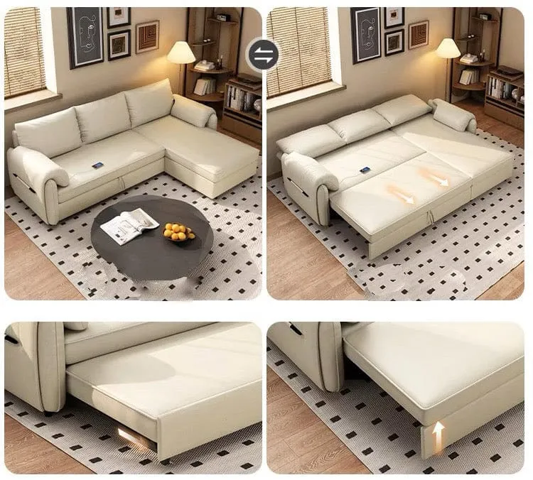 Kayden Scratch Resistant Leather Storage Sofa Bed