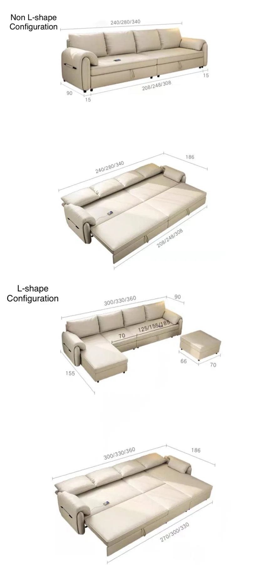 Kayden Scratch Resistant Leather Storage Sofa Bed