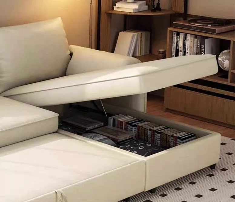 Kayden Scratch Resistant Leather Storage Sofa Bed