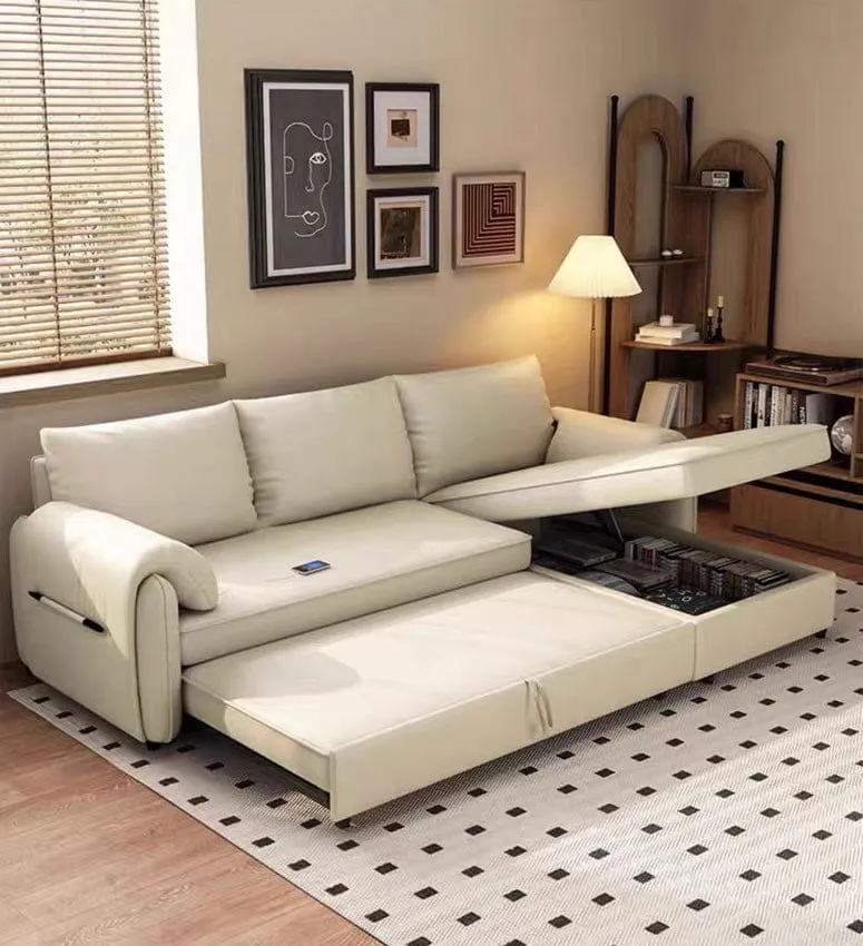 Kayden Scratch Resistant Leather Storage Sofa Bed