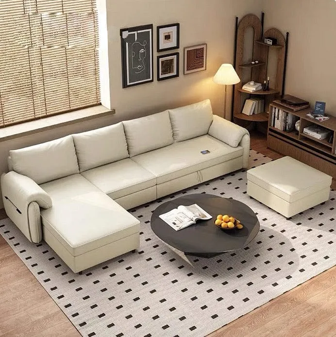 Kayden Scratch Resistant Leather Storage Sofa Bed