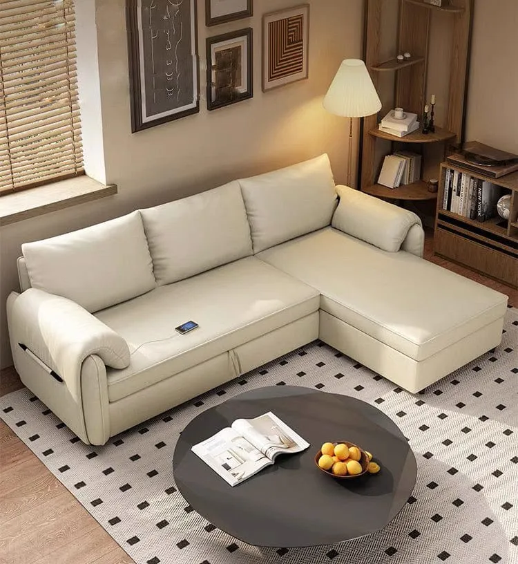 Kayden Scratch Resistant Leather Storage Sofa Bed