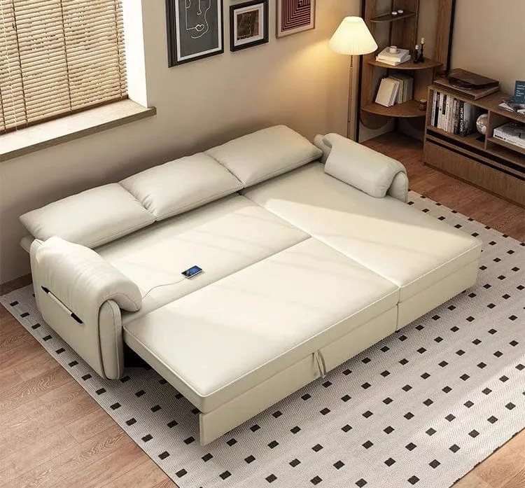 Kayden Scratch Resistant Leather Storage Sofa Bed