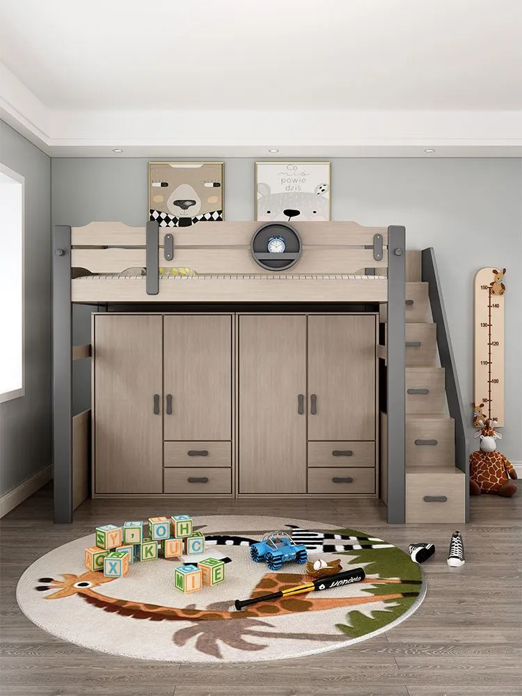 Kids Bunk Bedroom Furniture with Under Bed Desk
