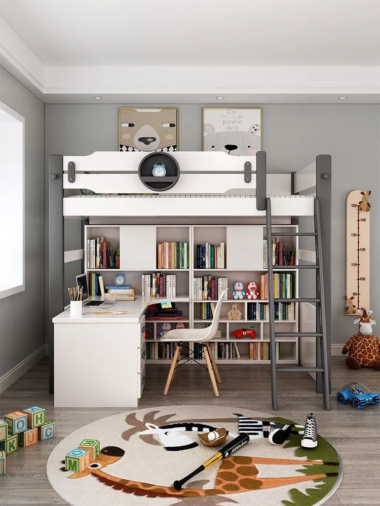 Kids Bunk Bedroom Furniture with Under Bed Desk