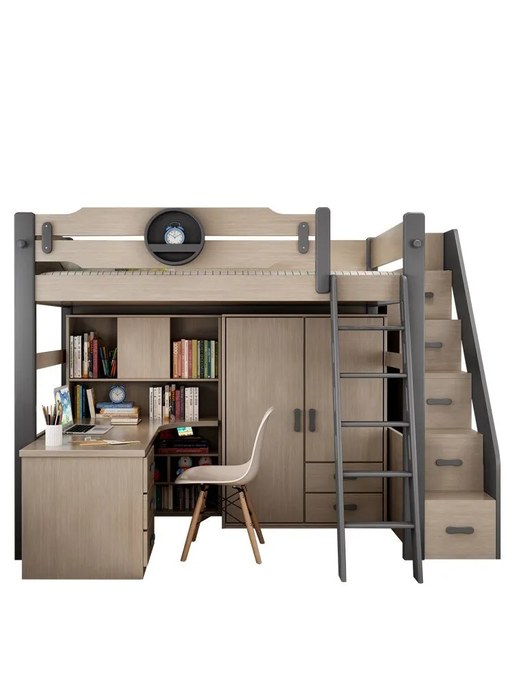 Kids Bunk Bedroom Furniture with Under Bed Desk