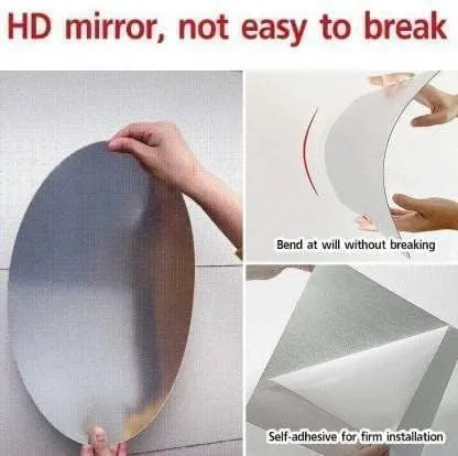 KUSTOMIZE - Oval Shaped Frameless Decorative Wall Mirror for Living Room, Bedroom, Dining Room, Bathroom, Office, Kitchen