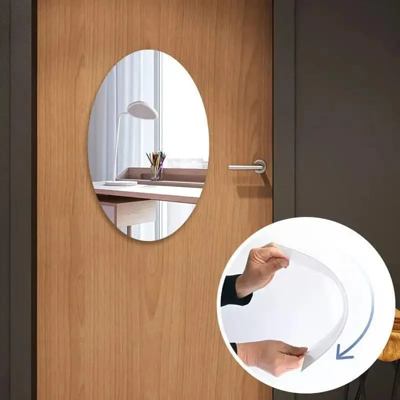 KUSTOMIZE - Oval Shaped Frameless Decorative Wall Mirror for Living Room, Bedroom, Dining Room, Bathroom, Office, Kitchen