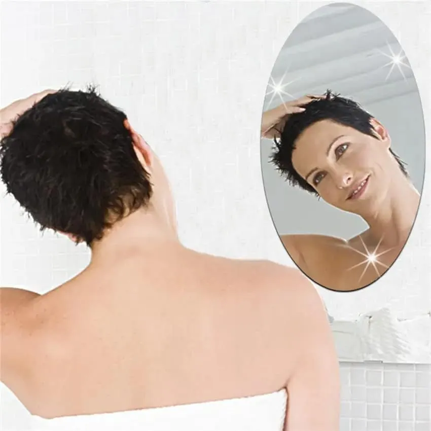 KUSTOMIZE - Oval Shaped Frameless Decorative Wall Mirror for Living Room, Bedroom, Dining Room, Bathroom, Office, Kitchen