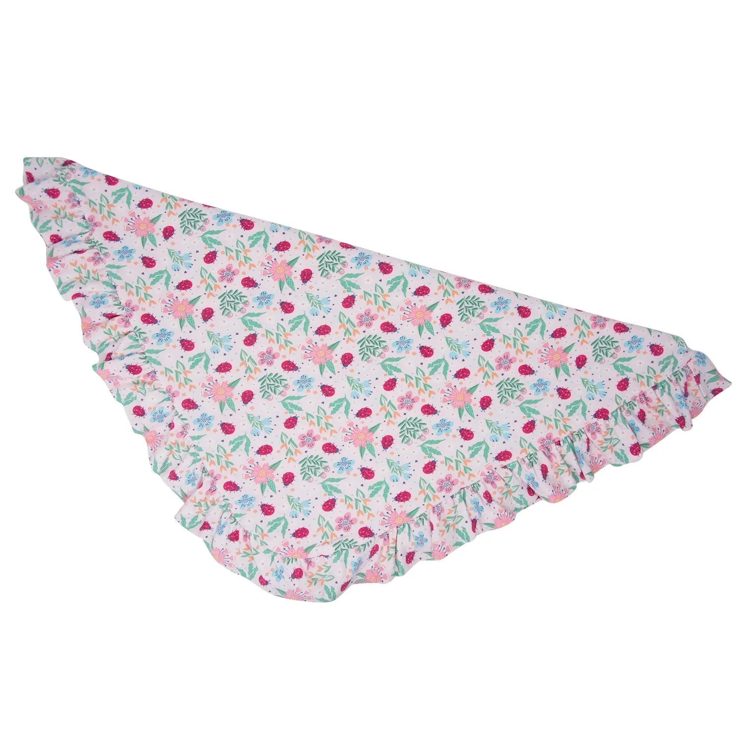 Ladybug Flower Garden Ruffle Blanket