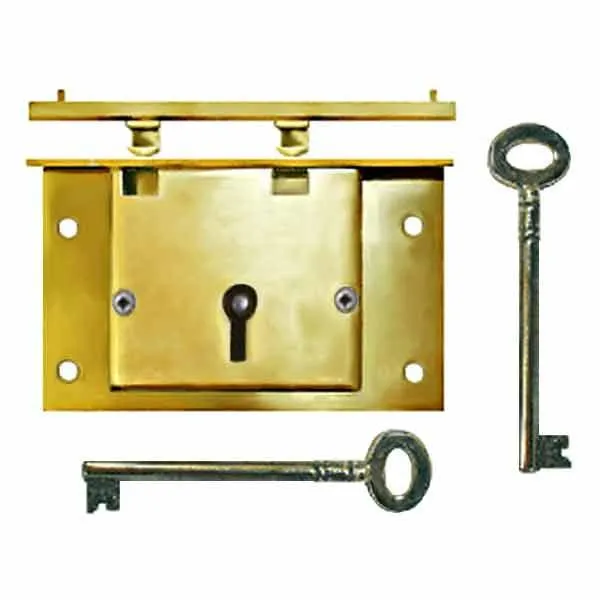 Large Brass Box Locks for lift lid chests