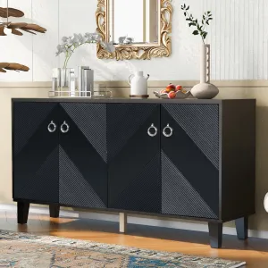 Light Luxury Entryway, Hallway Console Cabinet Adorned with Geometric Patterns
