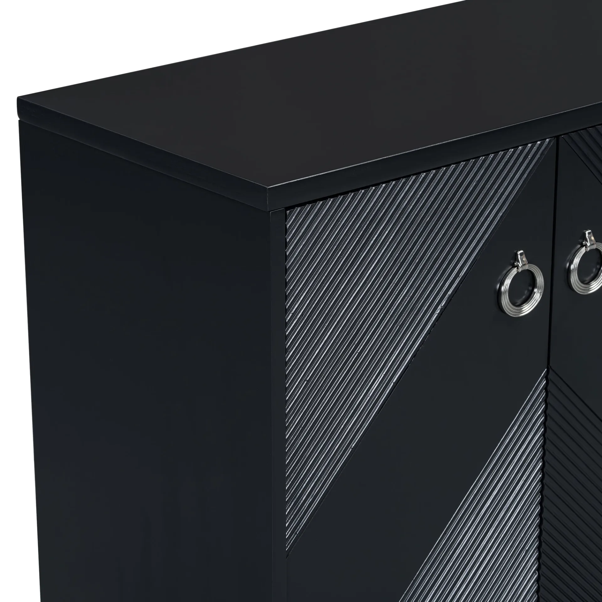 Light Luxury Entryway, Hallway Console Cabinet Adorned with Geometric Patterns