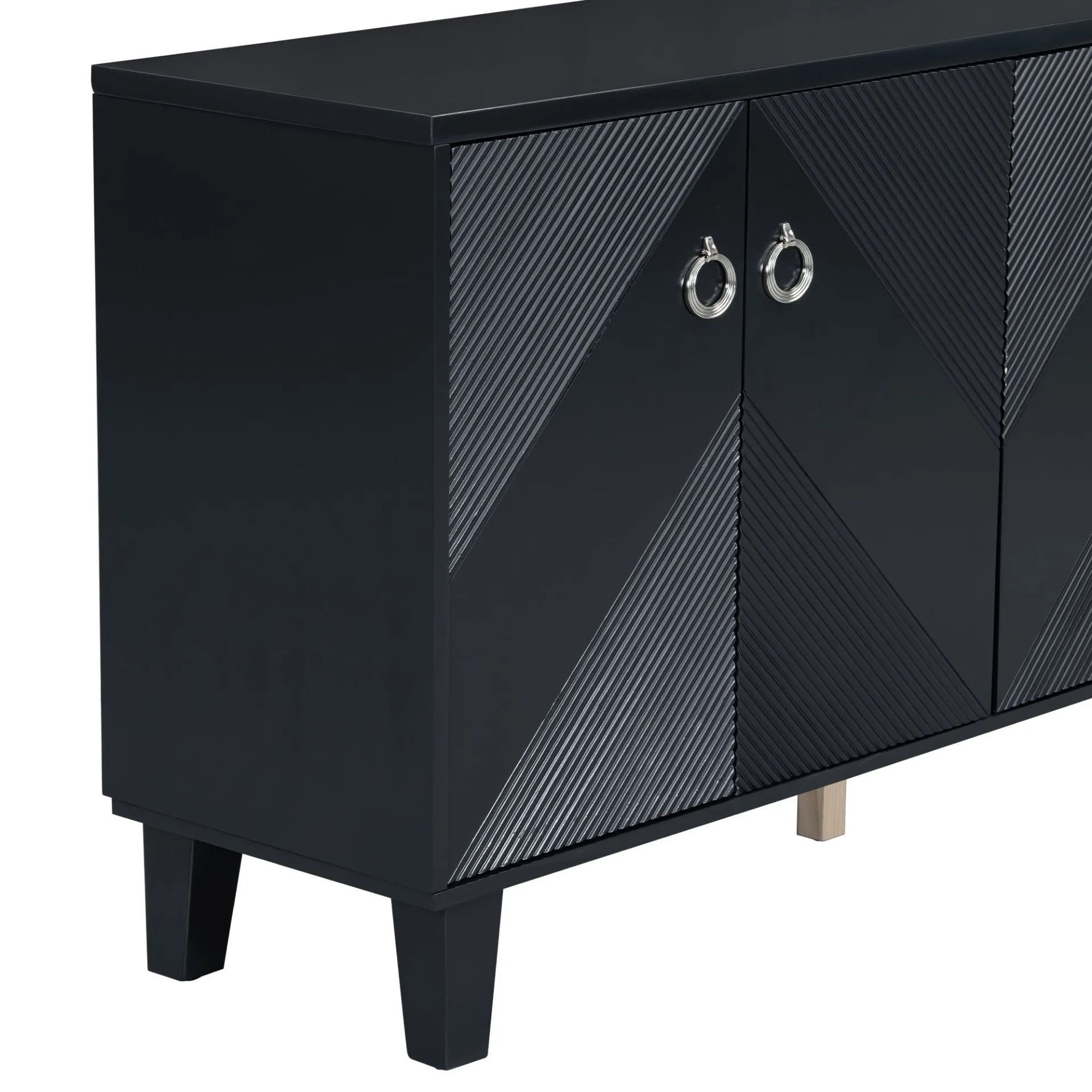 Light Luxury Entryway, Hallway Console Cabinet Adorned with Geometric Patterns