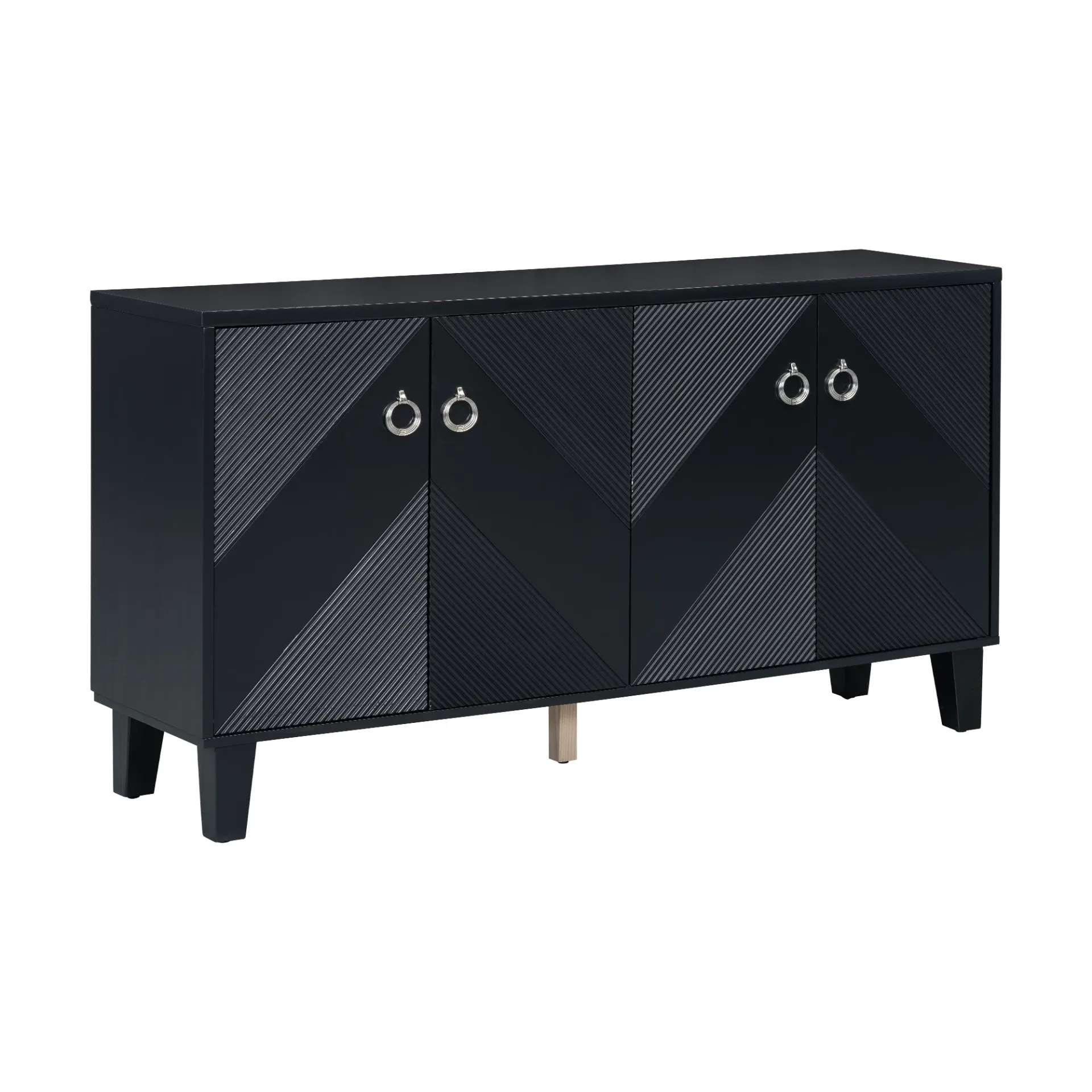 Light Luxury Entryway, Hallway Console Cabinet Adorned with Geometric Patterns