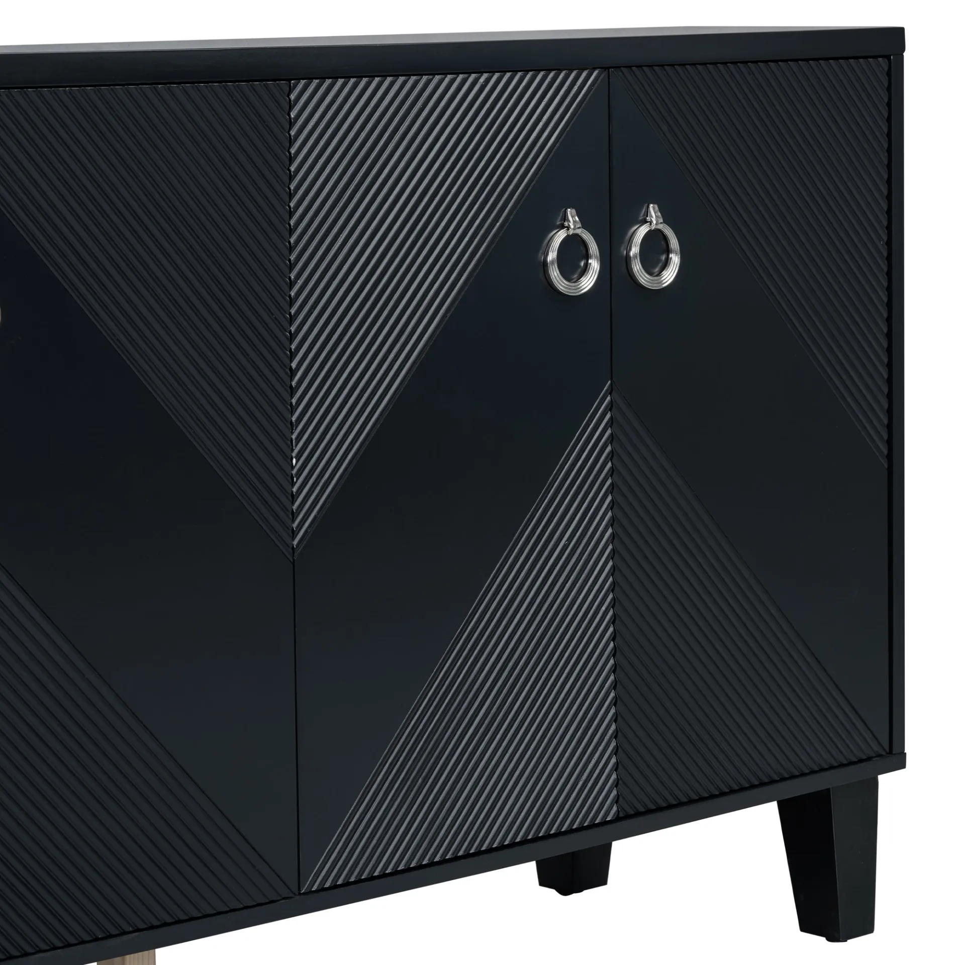 Light Luxury Entryway, Hallway Console Cabinet Adorned with Geometric Patterns