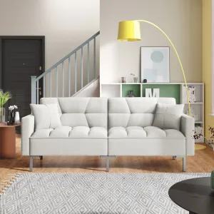Linen Modern Convertible Folding Sofa Bed
