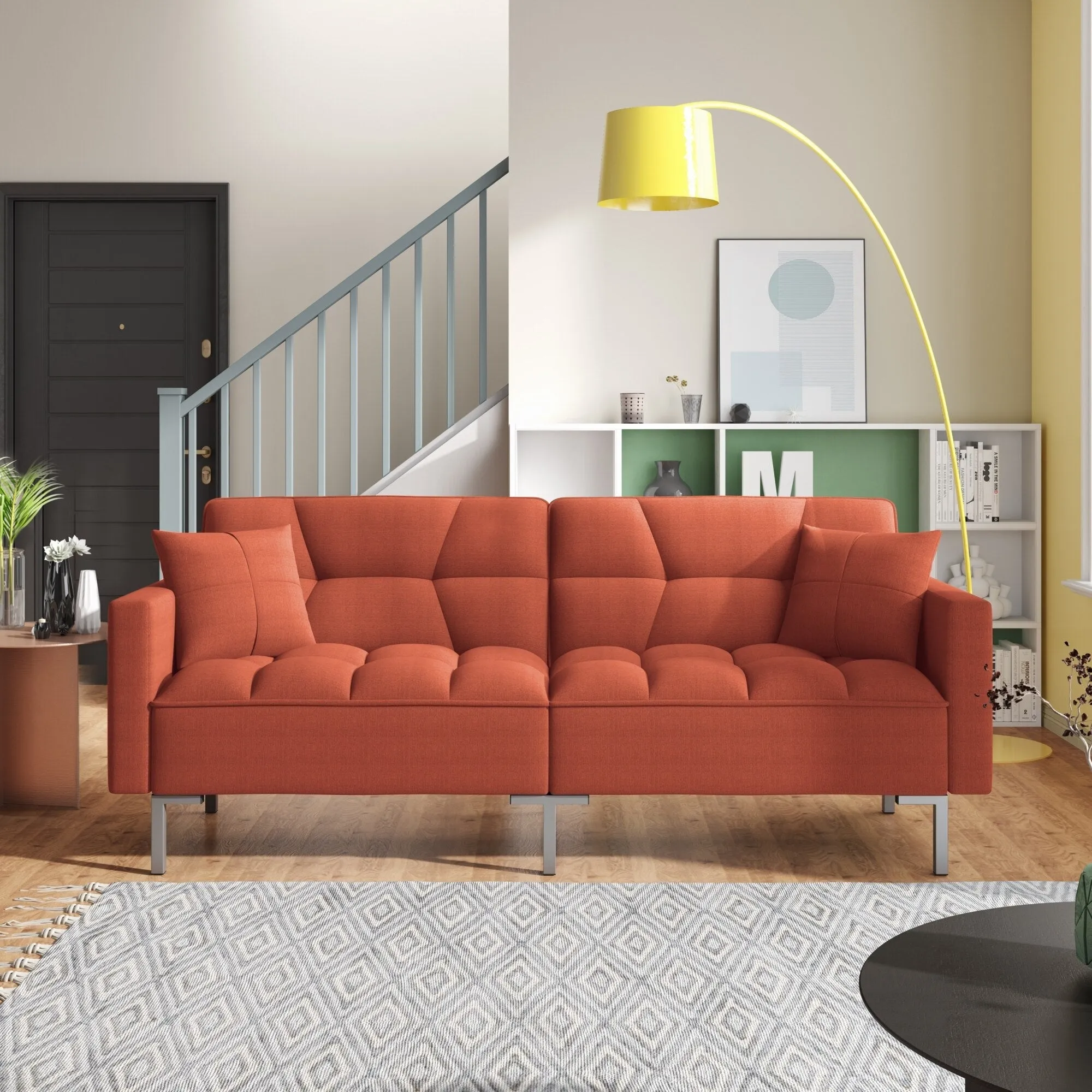 Linen Modern Convertible Folding Sofa Bed
