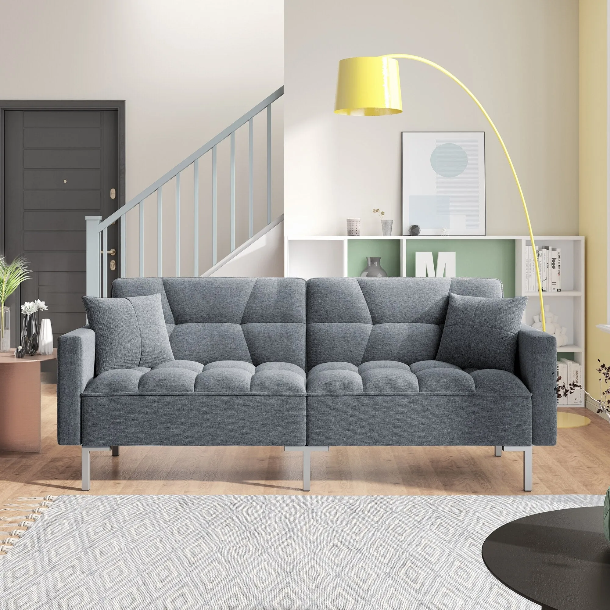 Linen Modern Convertible Folding Sofa Bed