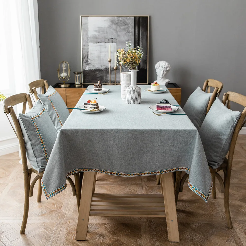 Linen Rectangular Tablecloth Jacquard Red Imitation Cotton Linen Christmas Table Cloth