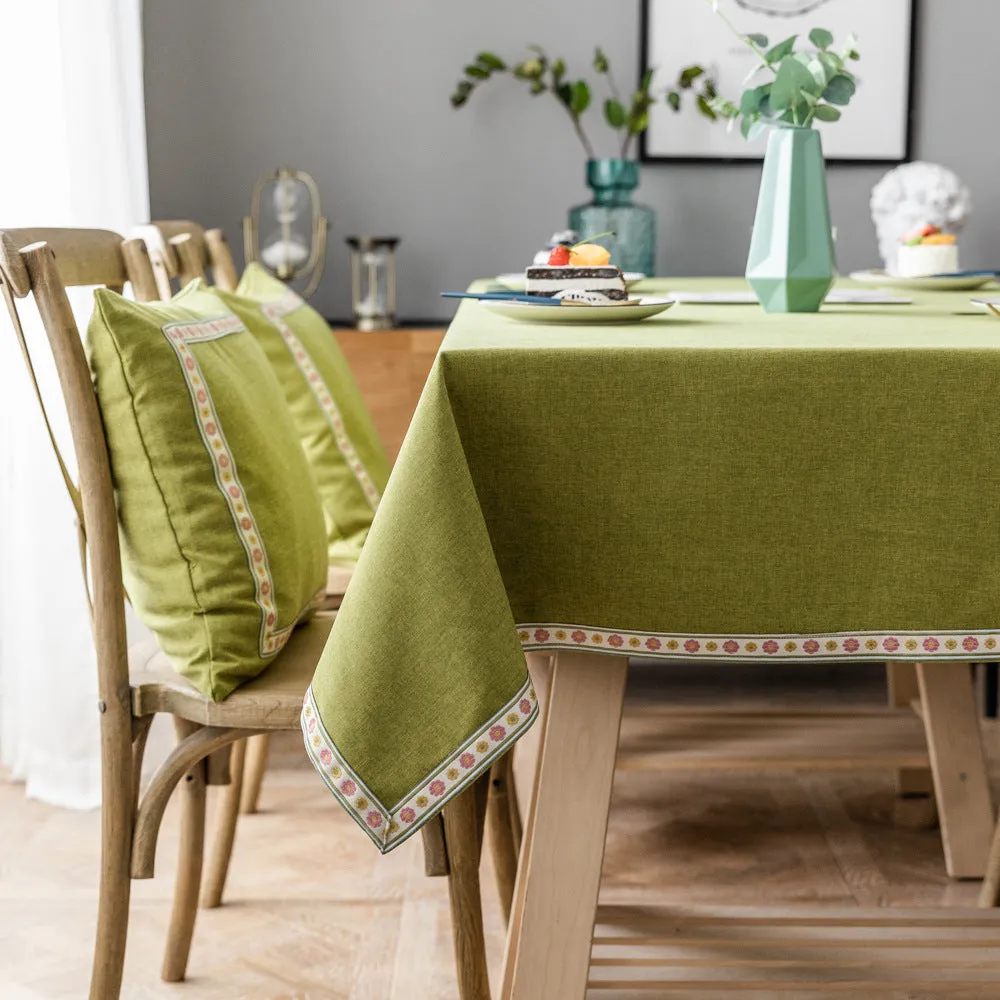 Linen Rectangular Tablecloth Jacquard Red Imitation Cotton Linen Christmas Table Cloth