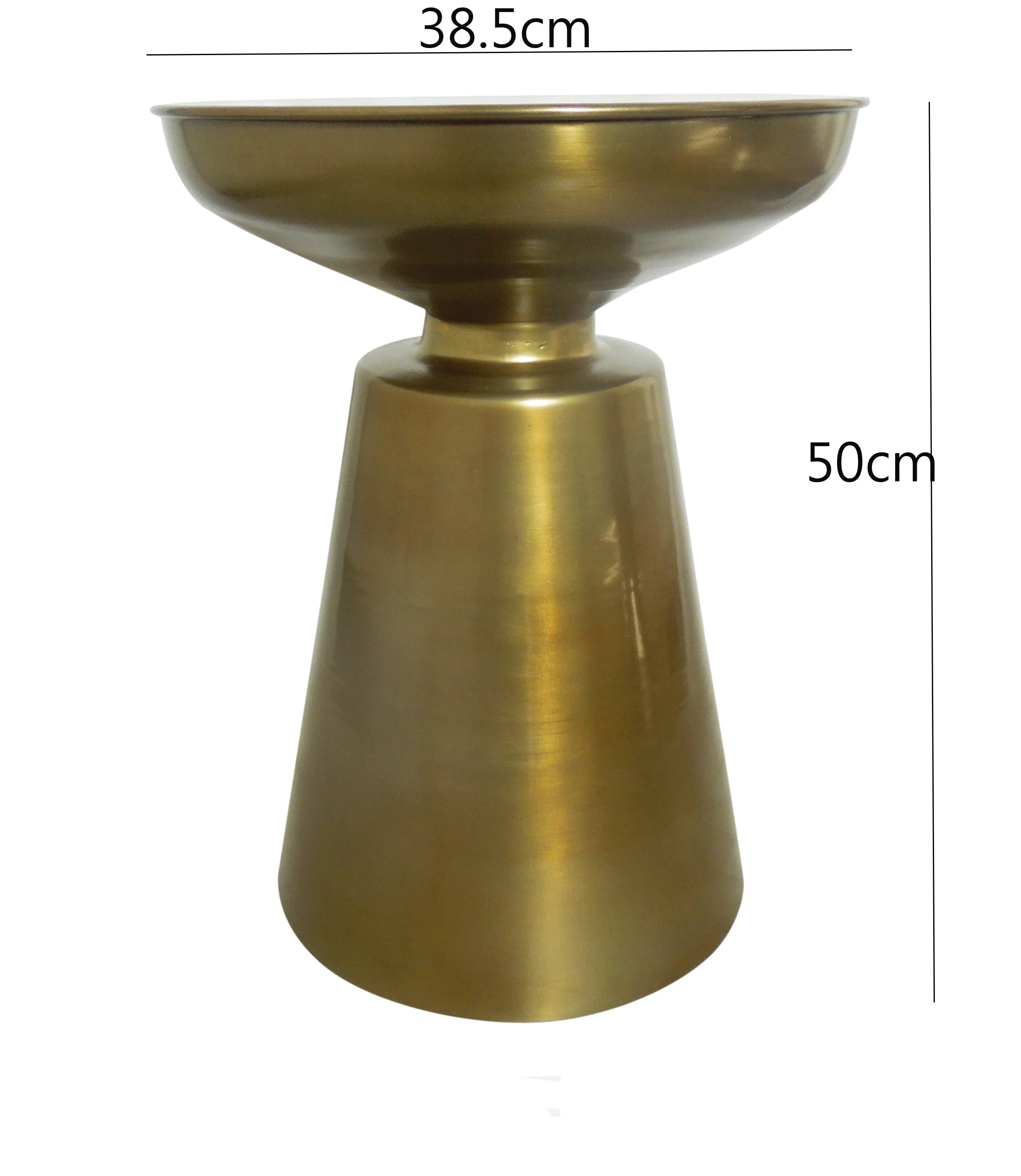 Lucida Hand-Crafted Aluminum Side Table, Brass