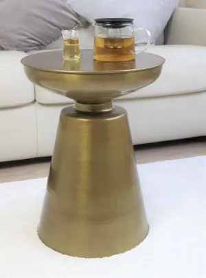 Lucida Hand-Crafted Aluminum Side Table, Brass