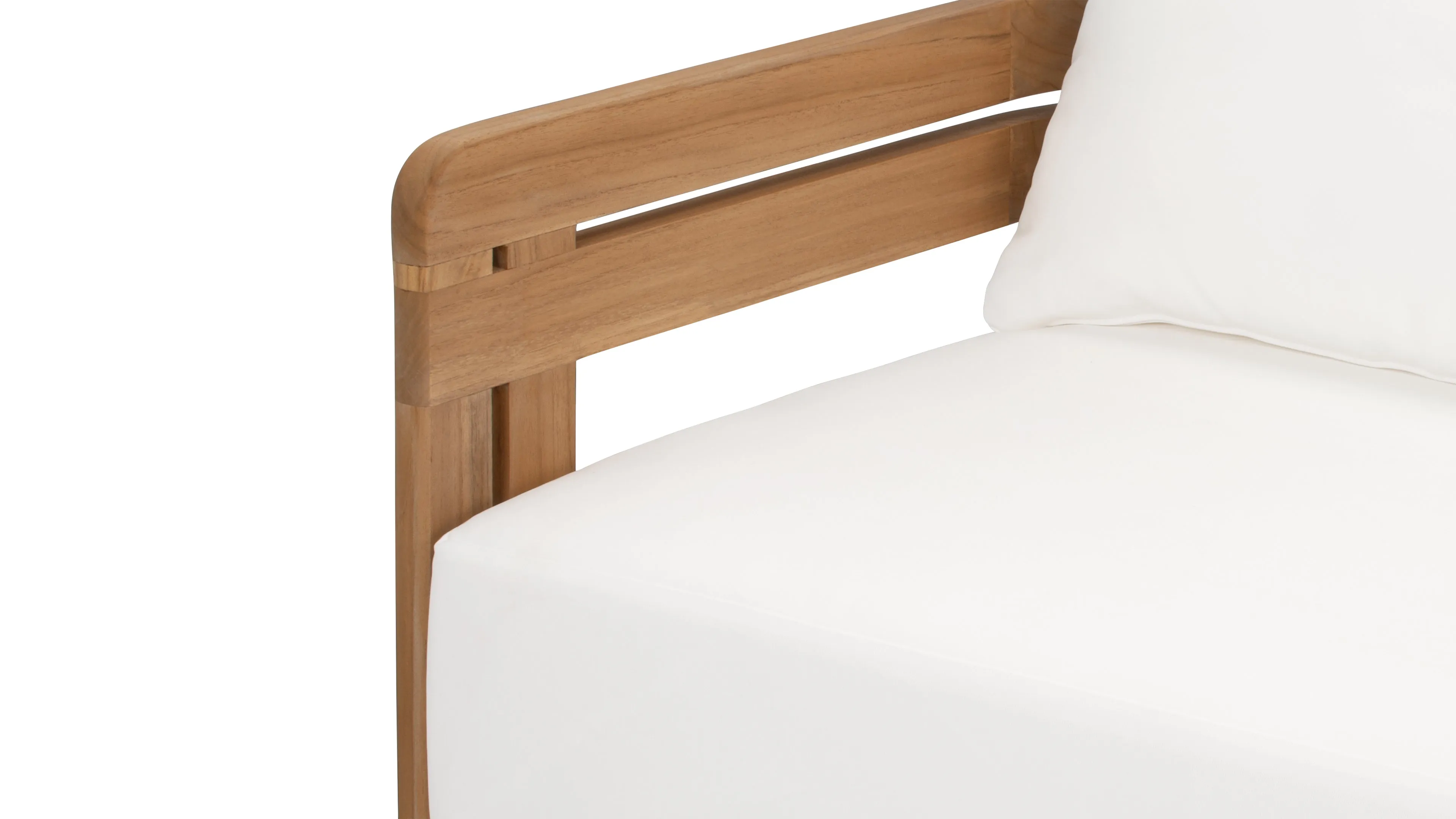 Lusso - Lusso Outdoor Sofa, Natural Teak with White Cushions