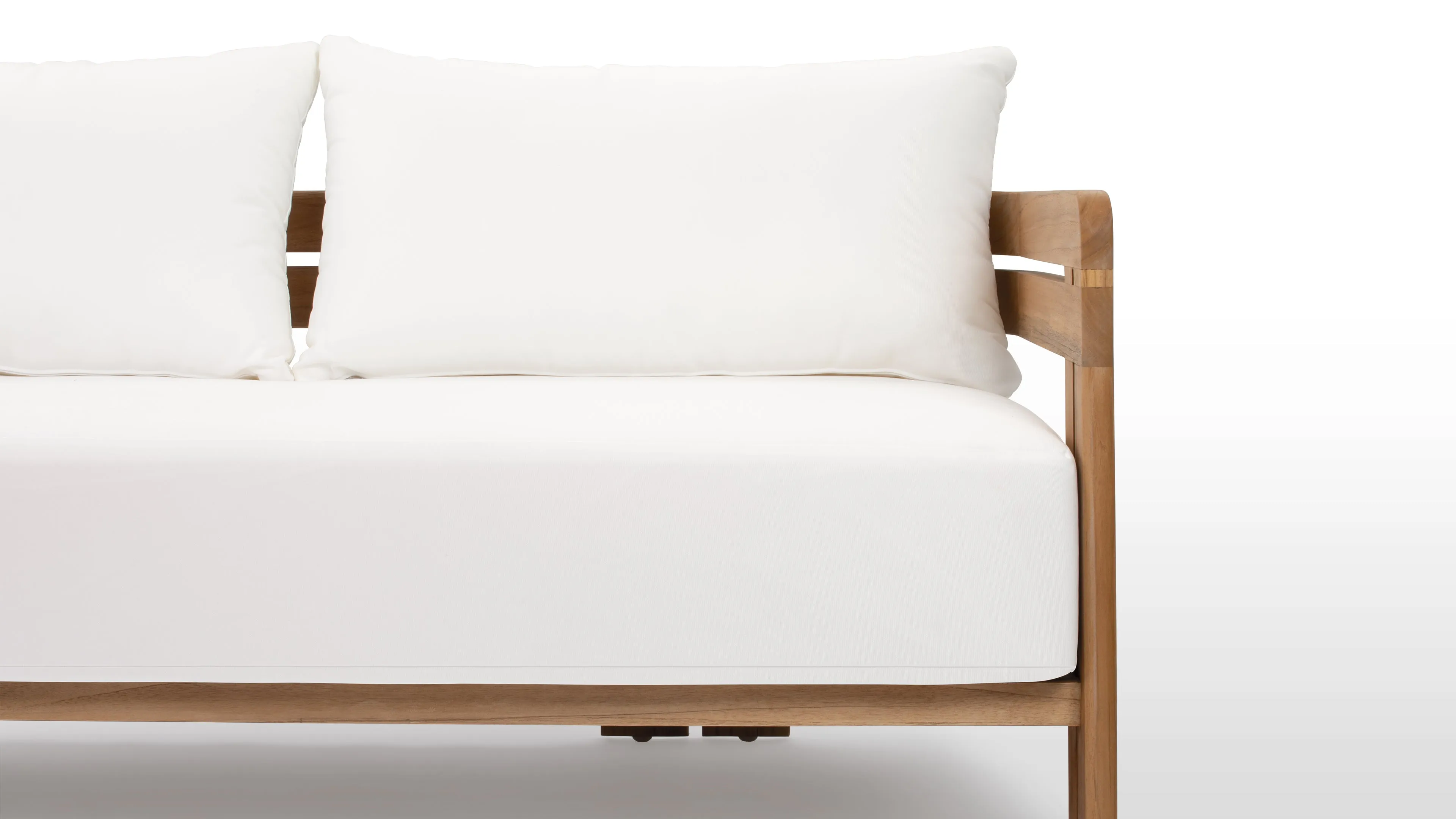 Lusso - Lusso Outdoor Sofa, Natural Teak with White Cushions