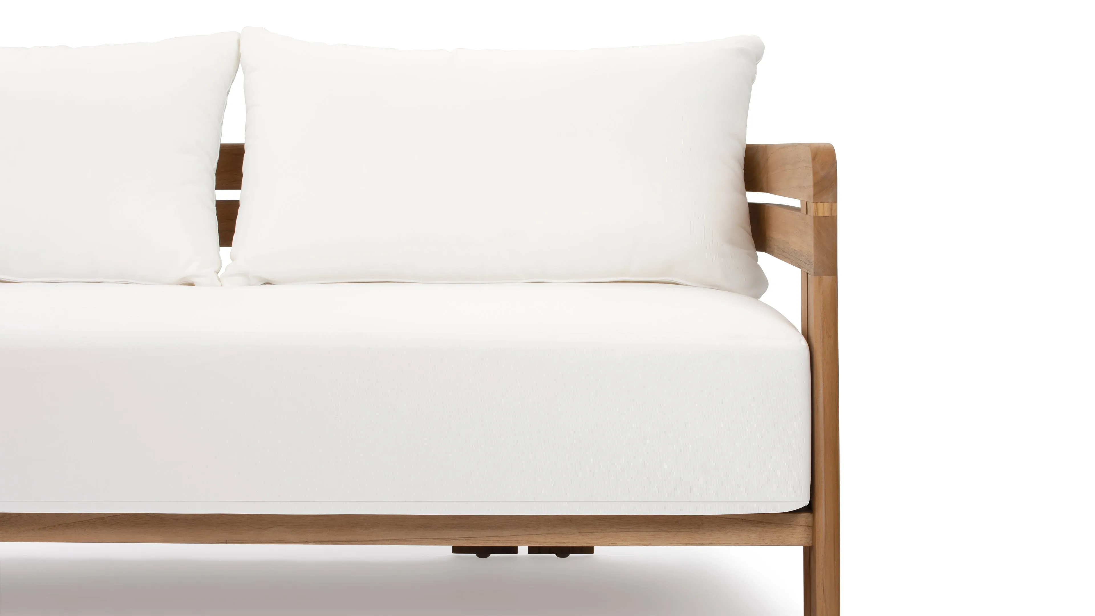 Lusso - Lusso Outdoor Sofa, Natural Teak with White Cushions