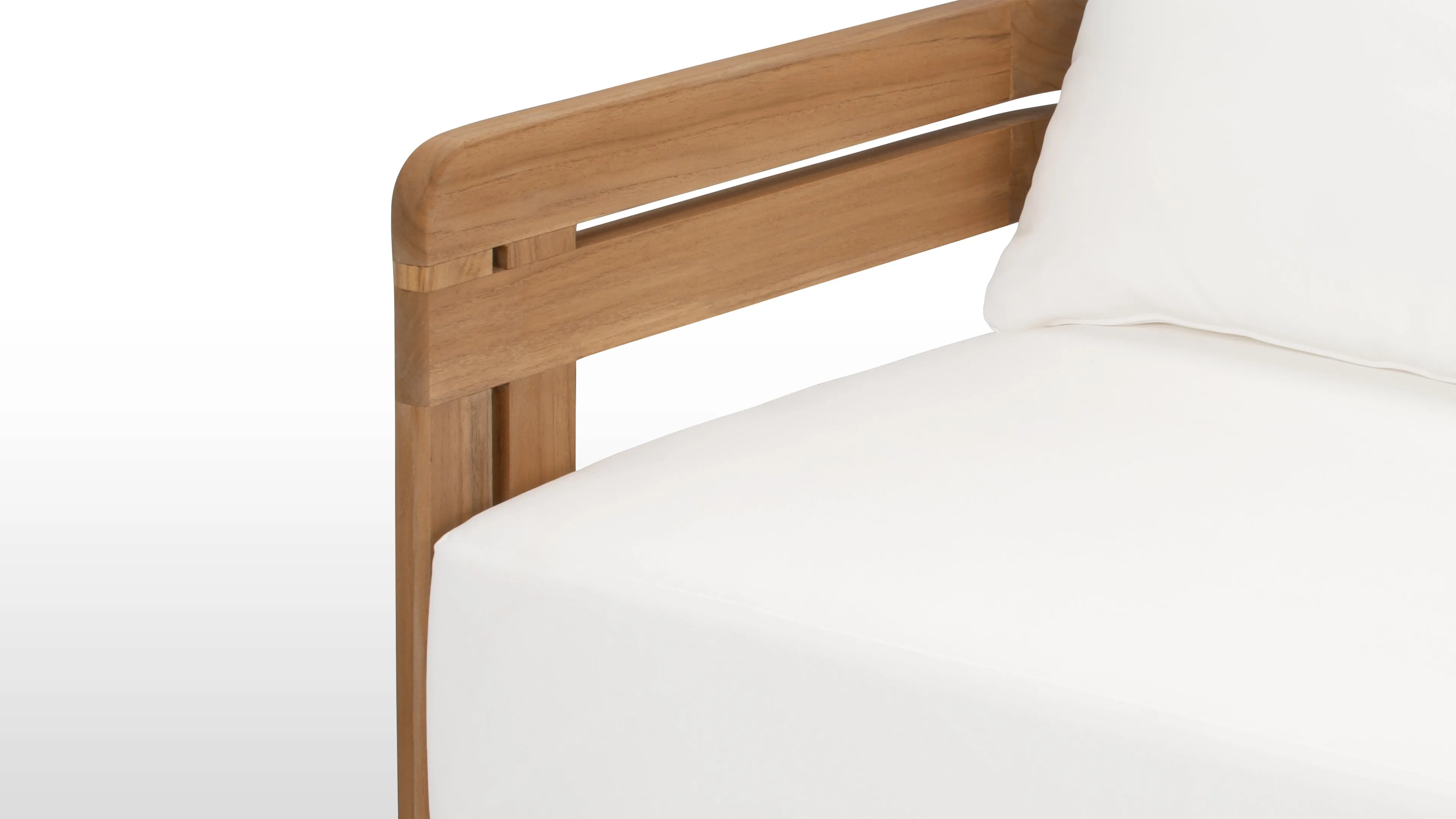 Lusso - Lusso Outdoor Sofa, Natural Teak with White Cushions