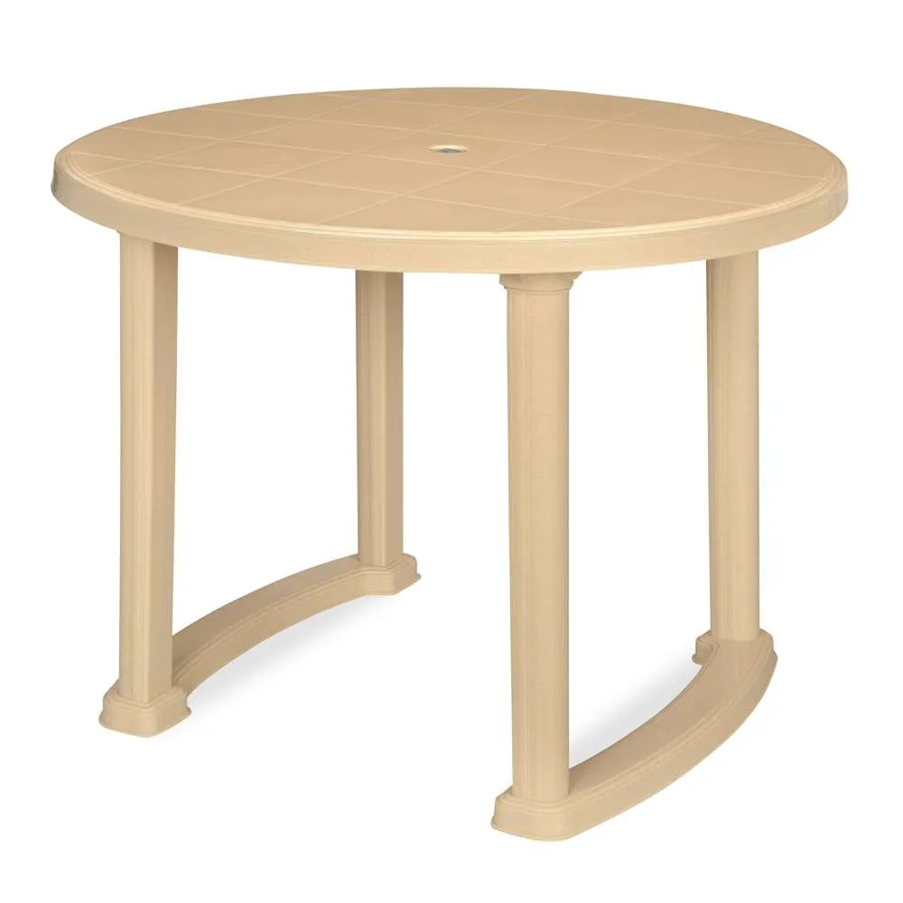 Merel Family Plastic Table L850 x W850 x H725mm Marble Beige
