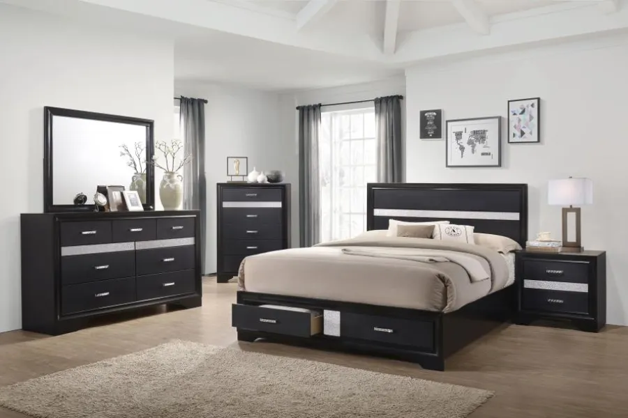Miranda 5-drawer Bedroom Chest Black 206365